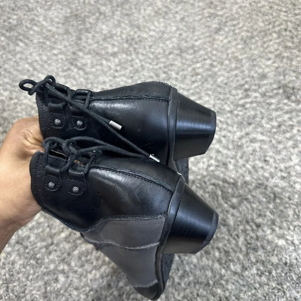 Aetrex Samantha Leather Ankle Boots Patchwork Gray Black Red Zip 8.5 NEW READ